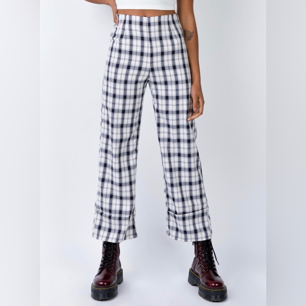 Princess Polly Euro Pants Trousers - Black/White
